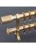 QYR55 1-1/4" Diameter Big Thick White Gold Single Double Curtain Rod Sets