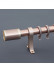 QYR55 1-1/4" Diameter Big Thick White Gold Single Double Curtain Rod Sets(Color: Rose gold)
