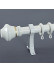 QYR56 1-1/4" Diameter Big Thick Wood Grain Single Double Curtain Rod Sets(Color: White)