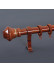 QYR56 1-1/4" Diameter Big Thick Wood Grain Single Double Curtain Rod Sets(Color: Teak)