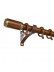 QYR57 1-1/8" Diameter Wood Grain Column Finial Aluminum Alloy Single Double Curtain Rod Sets(Color: Teak)