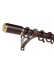 QYR57 1-1/8" Diameter Wood Grain Column Finial Aluminum Alloy Single Double Curtain Rod Sets(Color: Black walnut)