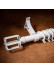 QYR59 1-1/8" Diameter Luxury Luxury Black Gold Spiral Finial Aluminum Alloy Single Double Curtain rod sets(Color: White)