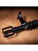 QYR59 1-1/8" Diameter Luxury Luxury Black Gold Spiral Finial Aluminum Alloy Single Double Curtain rod sets(Color: Black)