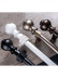 QYR67 1-1/8" Ivory Black Bronze Ball Finial Aluminum Alloy Single Double Curtain rod set