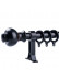QYR67 1-1/8" Ivory Black Bronze Ball Finial Aluminum Alloy Single Double Curtain rod set(Color: Black)