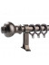 QYR67 1-1/8" Ivory Black Bronze Ball Finial Aluminum Alloy Single Double Curtain rod set(Color: Champagne)