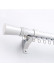 QYR72 White Black Aluminum Alloy Curtain Rod Set With Rollers and Rings(Color: White with rollers)