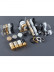 QYR78 1-1/8" Diameter Luxury White Black Gold Column Finial Aluminum Alloy Single Double Curtain rod set
