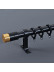 QYR78 1-1/8" Diameter Luxury White Black Gold Column Finial Aluminum Alloy Single Double Curtain rod set(Color: Black)