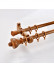 QYR79 1-1/8" Diameter  Aluminum Alloy Wood Grain Single Double Curtain rod sets