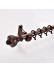 QYR79 1-1/8" Diameter  Aluminum Alloy Wood Grain Single Double Curtain rod sets(Color: Black walnut)