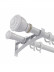 QYR83 1-1/8" White Black Aluminum Alloy Thick Single Double Curtain rod sets