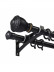 QYR83 1-1/8" White Black Aluminum Alloy Thick Single Double Curtain rod sets