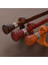 QYR84 1-1/8" Diameter Cone Wood Finial Aluminum Alloy Wood Grain Single Double Curtain rod sets