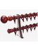 QYR85 1-1/8" Diameter Wood Grain Super Thick Aluminum Alloy Single Double Curtain rod sets