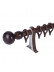 QYR85 1-1/8" Diameter Wood Grain Super Thick Aluminum Alloy Single Double Curtain rod sets(Color: Black walnut)