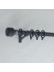 QYR87 1-1/8" Luxury White Grey Coffee Aluminum Alloy Matte Curtain rod sets(Color: Black)