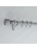 QYR87 1-1/8" Luxury White Grey Coffee Aluminum Alloy Matte Curtain rod sets(Color: Grey)