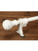 QYR88 1-1/8" Diameter Carved Finial Wood Aluminum Alloy Single Double Curtain rod sets(Color: White oak)