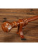 QYR88 1-1/8" Diameter Carved Finial Wood Aluminum Alloy Single Double Curtain rod sets(Color: Teak)
