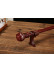 QYR88 1-1/8" Diameter Carved Finial Wood Aluminum Alloy Single Double Curtain rod sets(Color: Red wood)