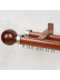 QYRF01 On Sales Wood Grain Aluminum alloy Curtain Track Set With Ball Finials