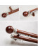 QYRF01 On Sales Wood Grain Aluminum alloy Curtain Track Set With Ball Finials(Color: Teak)