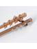 QYRF16 Fashion Wood Grain Outer Rod With Inner Track Set Ceiling/Wall Mount(Color: Teak)