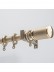 QYRY03 1-1/8" Column Finial Aluminum alloy Single Curtain rod set(Color: Earthly gold)