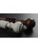 QYRY06 1-1/8" Wood Grain Nano Mute White Oak Wood Thick Curtain Rod Set