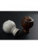 QYRY06 1-1/8" Wood Grain Nano Mute White Oak Wood Thick Curtain Rod Set