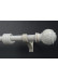 QYRY06 1-1/8" Wood Grain Nano Mute White Oak Wood Thick Curtain Rod Set(Color: White Oak)
