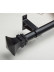 QYRY07 1-1/8" Black Metal Curtain Rod Set With Metal Rollers(Color: Black Square Finial)