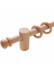 QYT01 1-1/8" Ash Wood Single Double Curtain Rod Sets (Color: Wood rod with ball bracket)