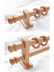 QYT01 1-1/8" Ash Wood Single Double Curtain Rod Sets(Color: Wood rod with square bracket)
