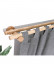 QYT03 1-1/8"  Ash Wood Ball Bracket Single Double Curtain Rod Sets 