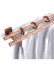 QYT04 1-1/8"  Ash Wood Black Walnut Square bracket Single Double Curtain Rod Sets 