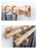 QYT05 1-1/8"  Ash Wood Square bracket Single Double Curtain Rod Sets 