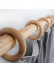 QYT05 1-1/8"  Ash Wood Square bracket Single Double Curtain Rod Sets 