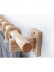 QYT05 1-1/8"  Ash Wood Square bracket Single Double Curtain Rod Sets 