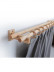 QYT05 1-1/8"  Ash Wood Square bracket Single Double Curtain Rod Sets 