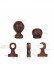 QYT07 1-1/8"  Ash Wood Black Walnut Single Double Curtain Rod Sets 
