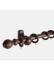 QYT07 1-1/8"  Ash Wood Black Walnut Single Double Curtain Rod Sets 