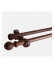QYT07 1-1/8"  Ash Wood Black Walnut Single Double Curtain Rod Sets 
