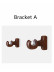 QYT07 1-1/8"  Ash Wood Black Walnut Single Double Curtain Rod Sets 