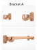 QYT08 1-1/8"  Ash Wood Single Double Curtain Rod Sets