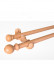QYT08 1-1/8"  Ash Wood Single Double Curtain Rod Sets