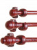 QYT10 1-1/8"  Bright Red Wood Single Double Wooden Curtain Rod Sets(Color: Red wood)