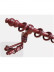 QYT10 1-1/8"  Bright Red Wood Single Double Wooden Curtain Rod Sets 